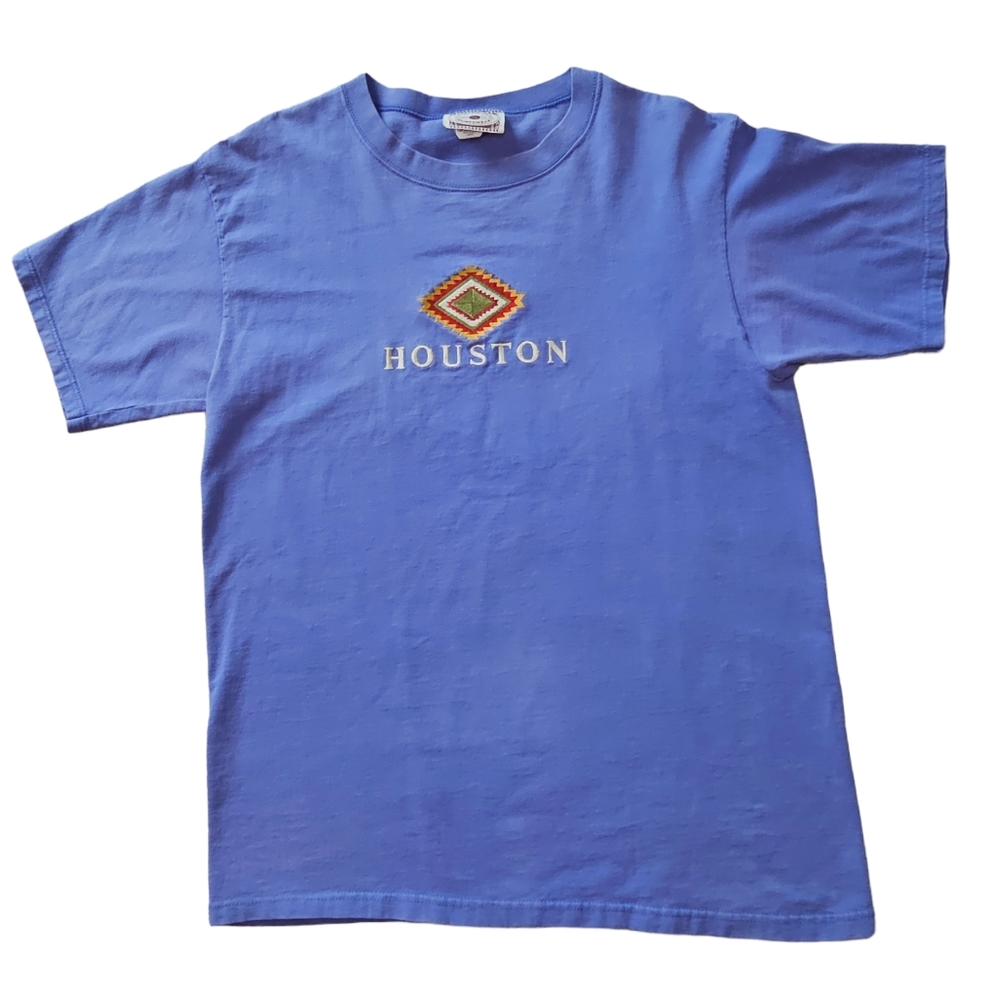 Vintage Time Square Sportswear Large Embroidered Houston Tee Shirt